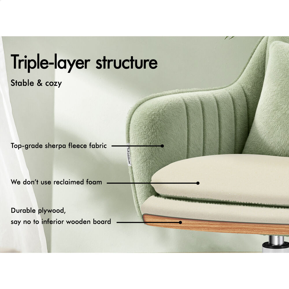 ALFORDSON Sherpa Fleece Office Chair Orla Green