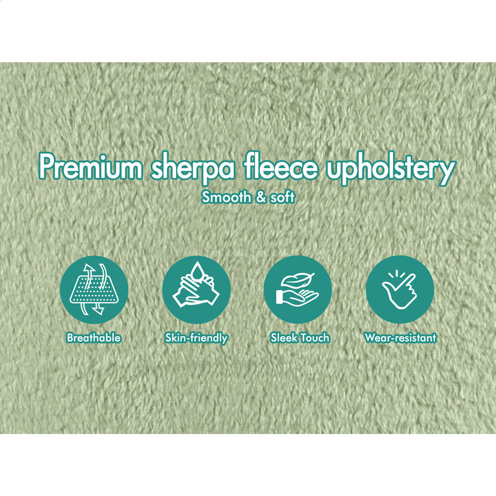 ALFORDSON Sherpa Fleece Office Chair Orla Green