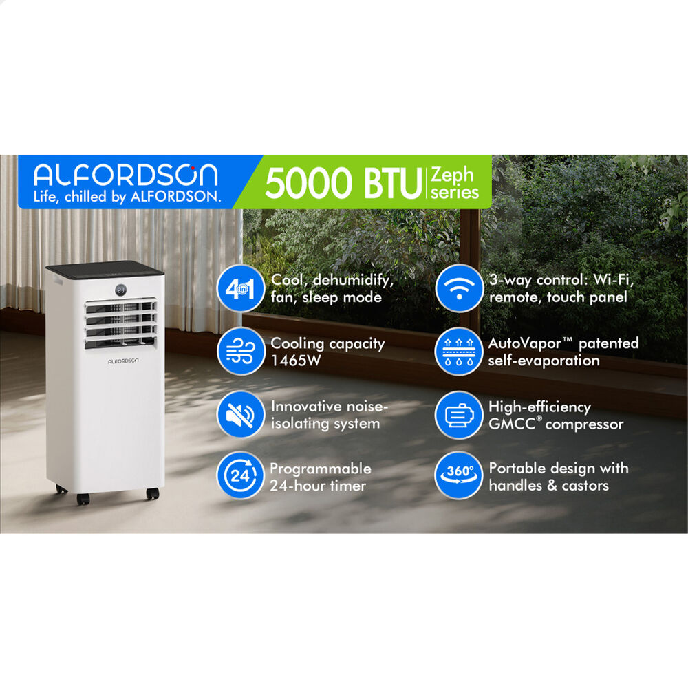 ALFORDSON Portable Air Conditioner 5000BTU 4-in-1 Smart Wi-Fi Cooling Fan