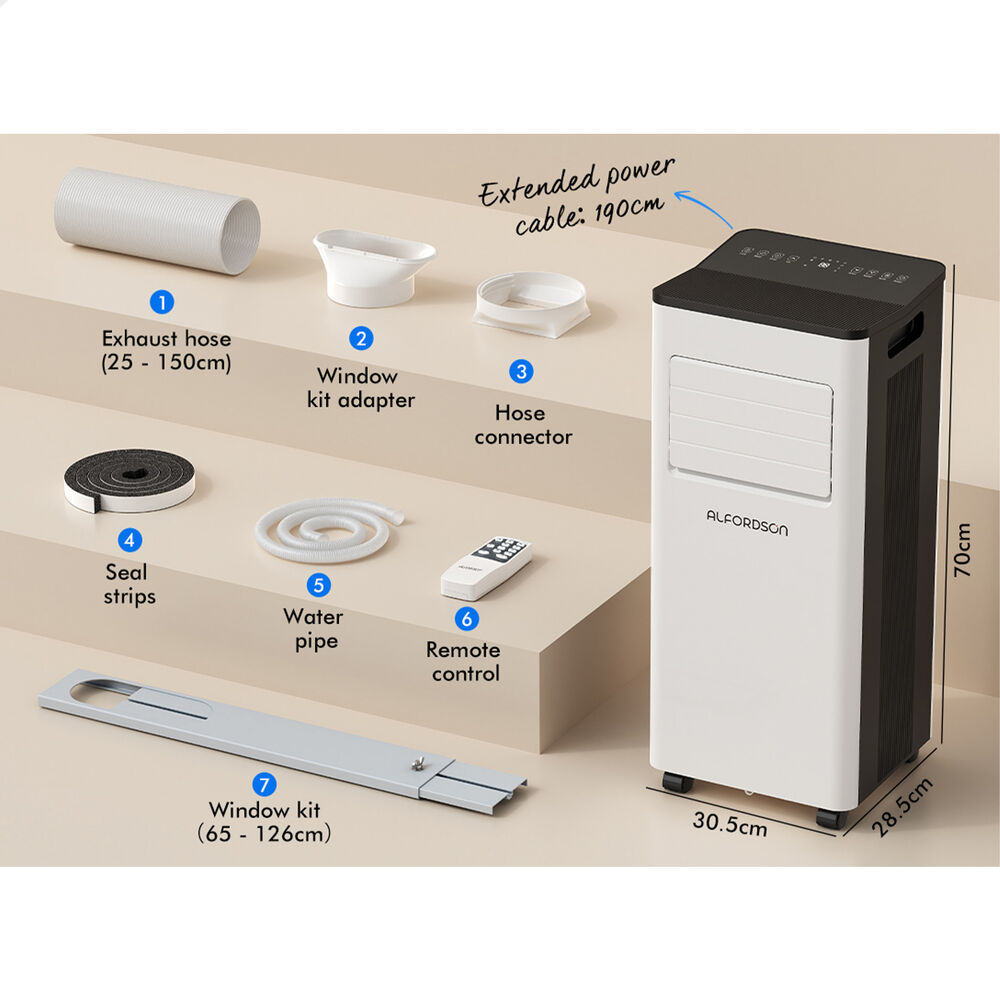 ALFORDSON Portable Air Conditioner 9000 BTU 5-in-1 WiFi Cool Heat Dehumidify Fan