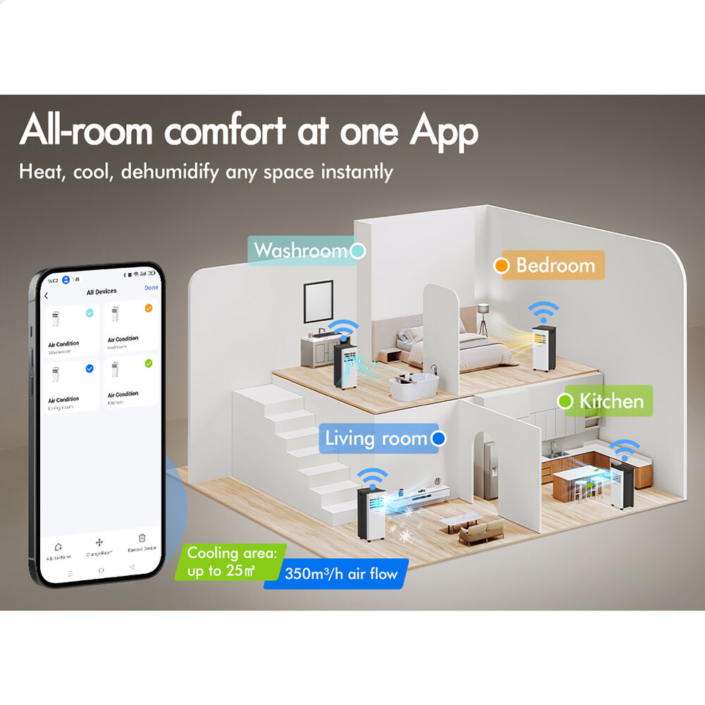 ALFORDSON Portable Air Conditioner 9000 BTU 5-in-1 WiFi Cool Heat Dehumidify Fan