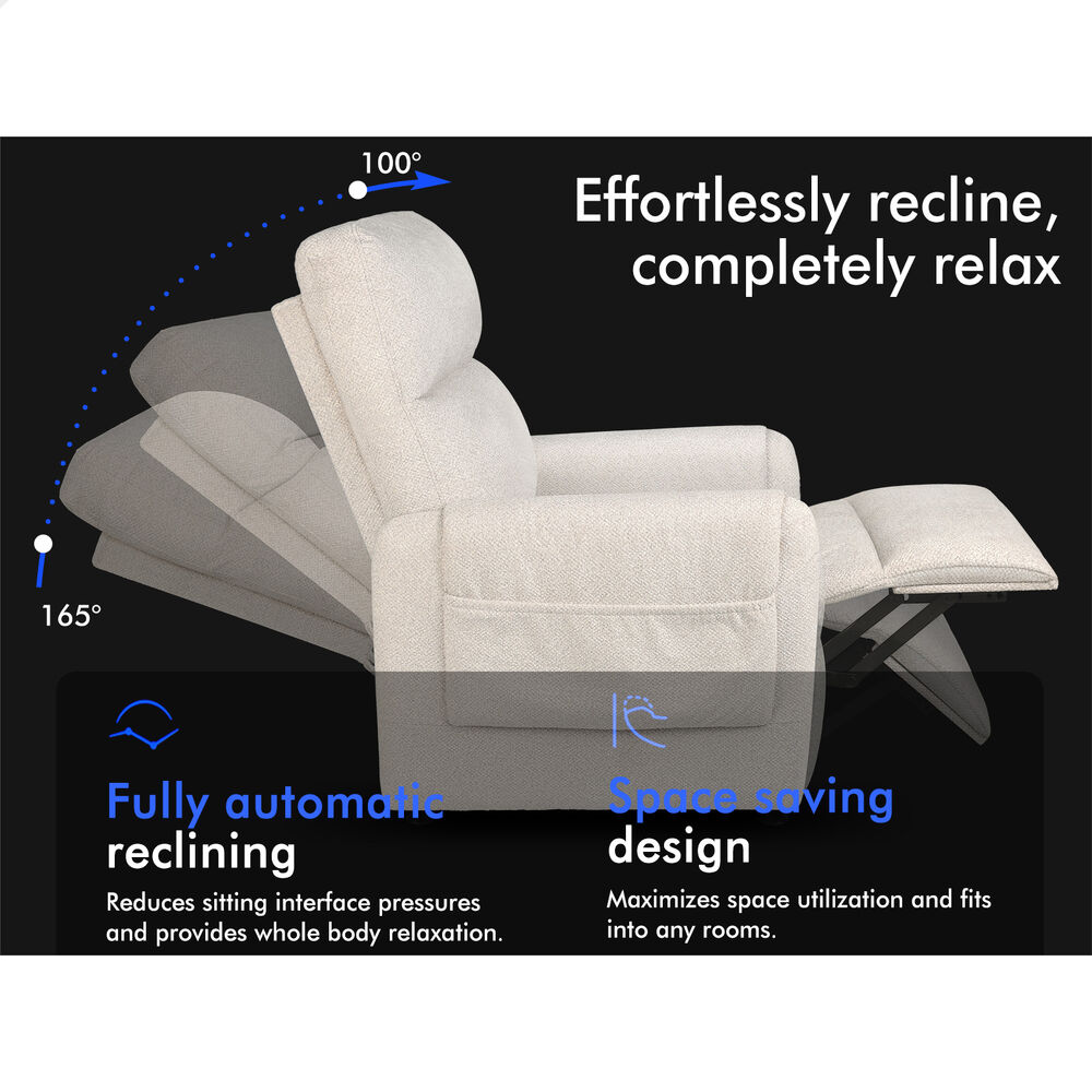 ALFORDSON Recliner Chair Electric Auto Recline Armchair Lounge Sofa Fabric Beige