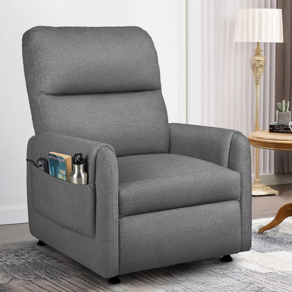 ALFORDSON Recliner Chair Electric Auto Recline Armchair Lounge Sofa Fabric Grey