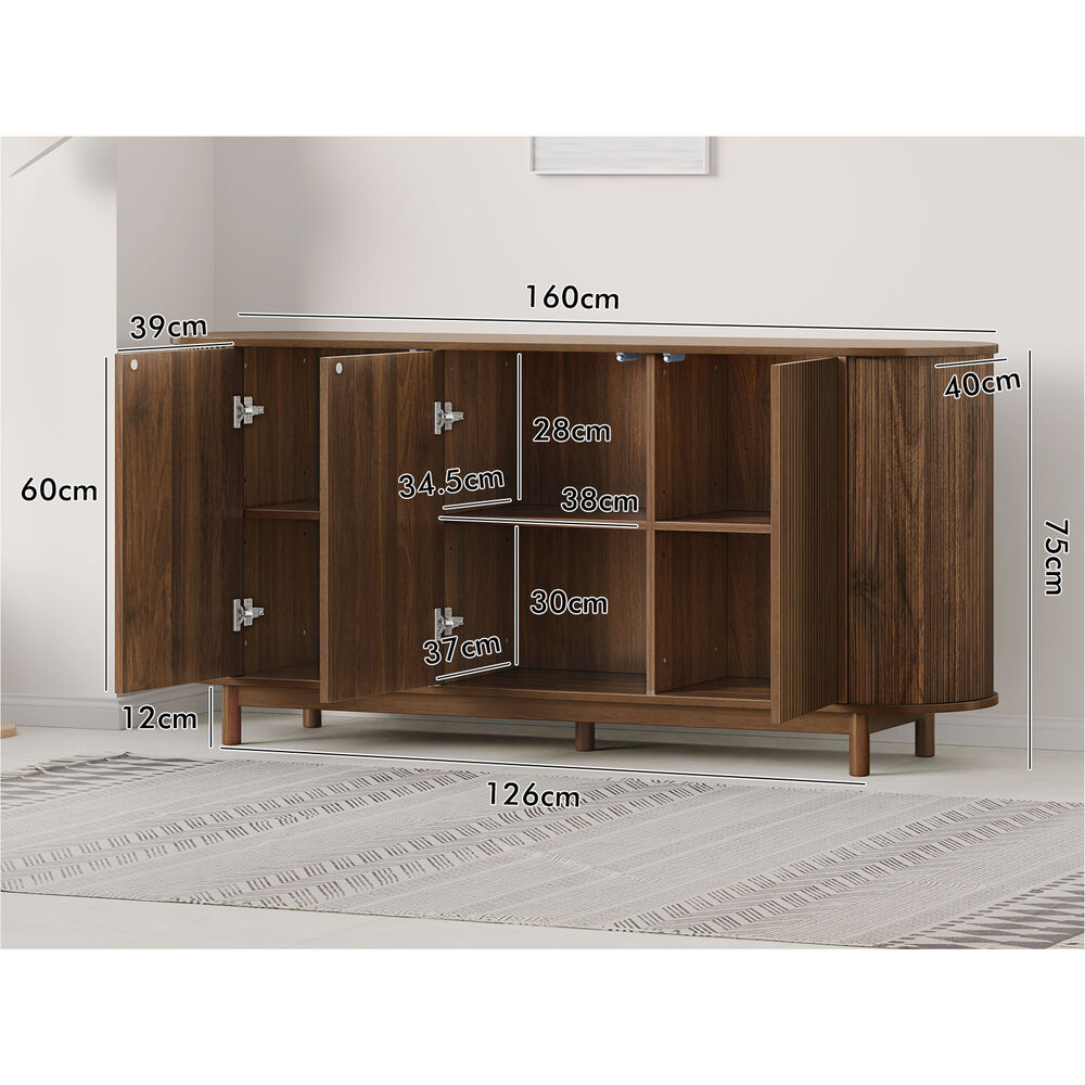 ALFORDSON Buffet Sideboard Cupboard Cabinet Storage Pantry Kitchen Doors Walnut