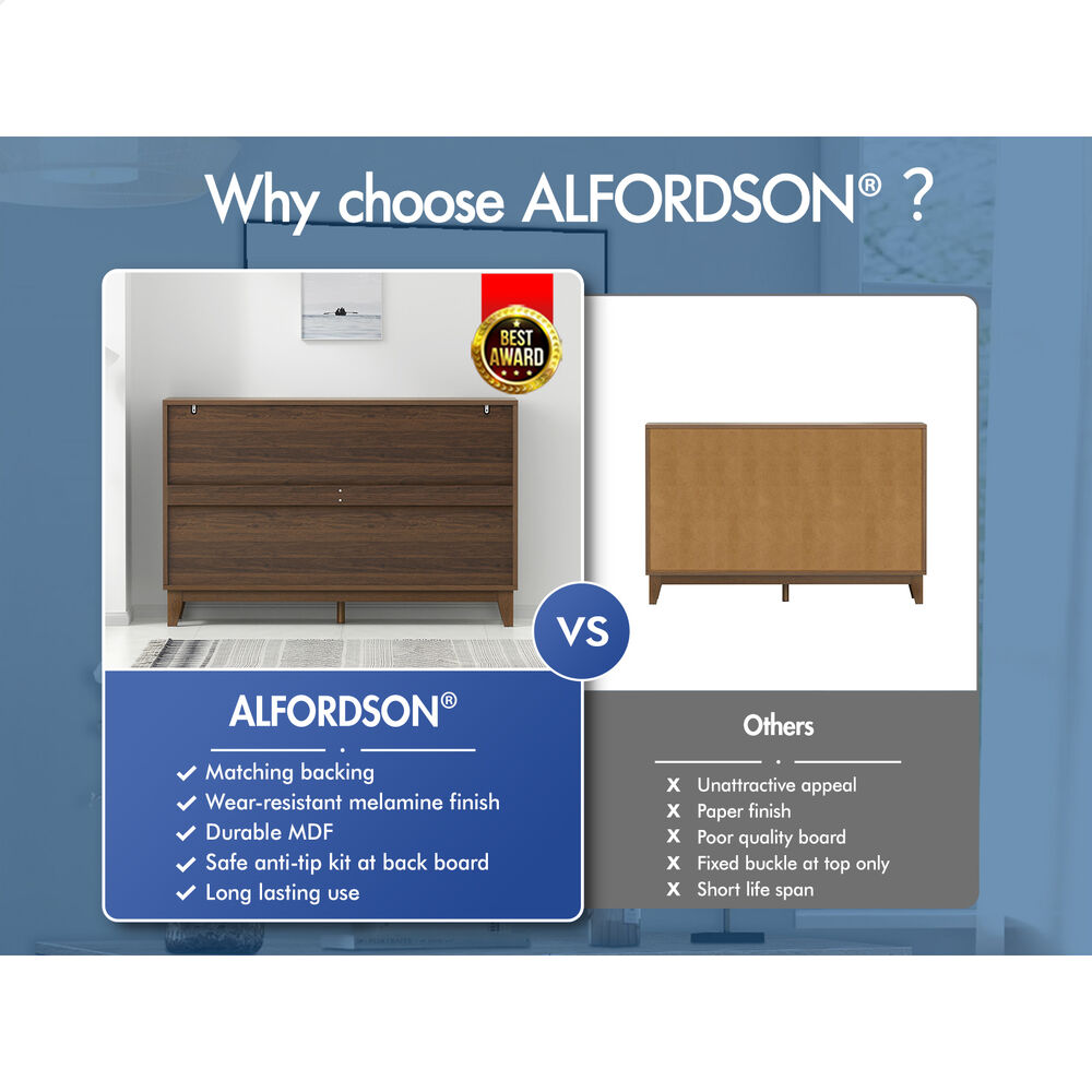 ALFORDSON Sideboard Buffet Storage Cabinet Kitchen Cupboard Hallway Table Walnut