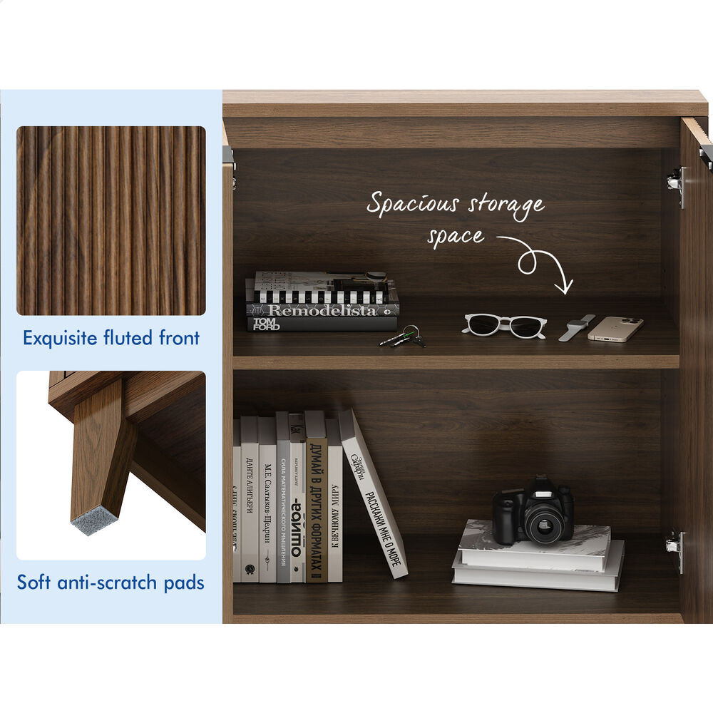 ALFORDSON Sideboard Buffet Storage Cabinet Kitchen Cupboard Hallway Table Walnut