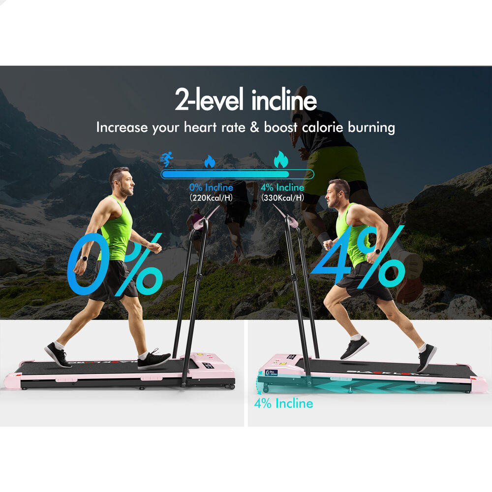 BLACK LORD Treadmill Electric Walking Pad Incline Foldable Home Gym Fitness Pink