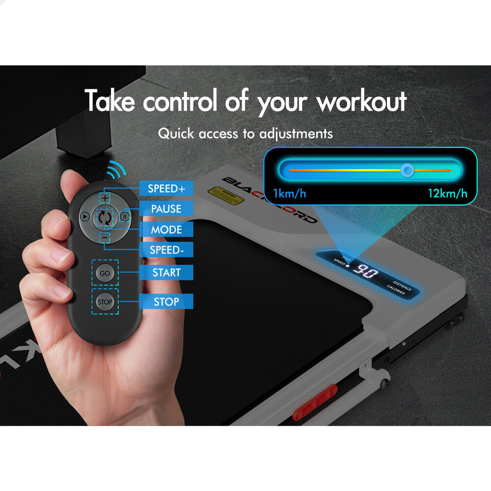 BLACK LORD Treadmill Electric Walking Pad Incline Foldable Home Gym Office White