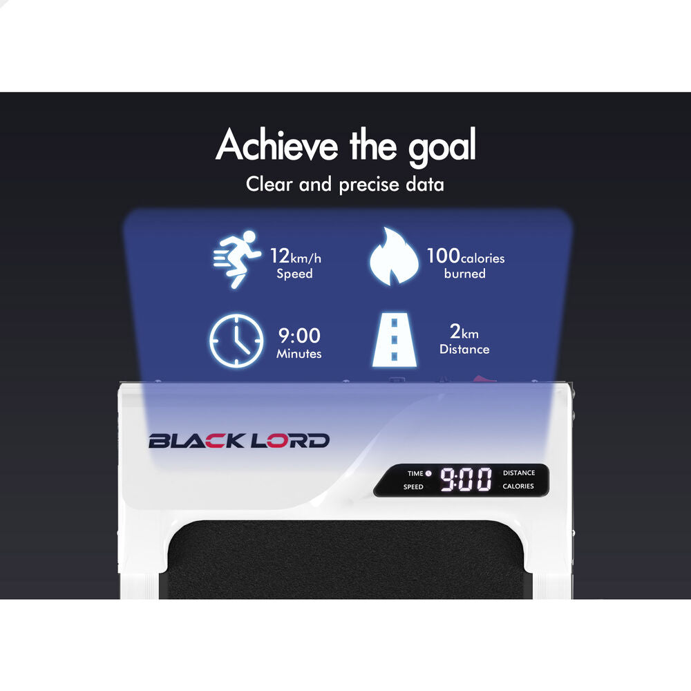 BLACK LORD Treadmill Electric Walking Pad Incline Foldable Home Gym Office White