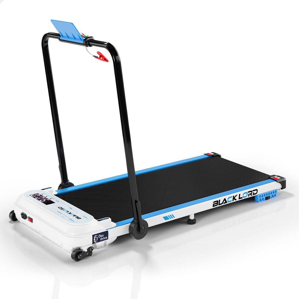 BLACK LORD Treadmill Electric Walking Pad Incline Cushioning Foldable Blue White