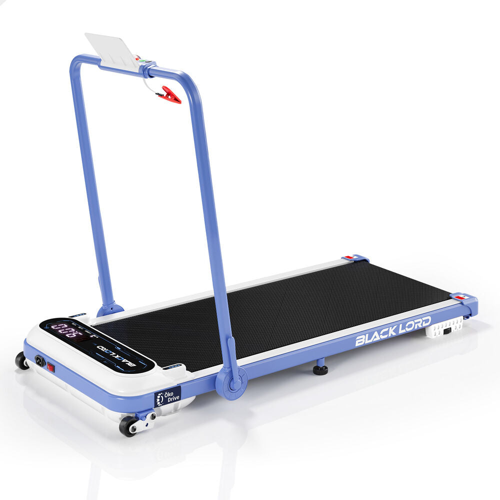 BLACK LORD Treadmill Electric Walking Pad Incline Cushioning Foldable Blue-grey