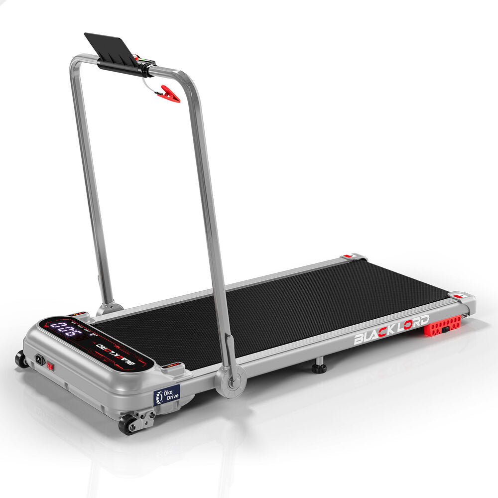 BLACK LORD Treadmill Electric Walking Pad Incline Shock Absorber Foldable Silver