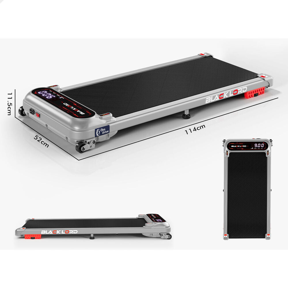 BLACK LORD Treadmill Electric Walking Pad Incline Running Machine Gym Silver
