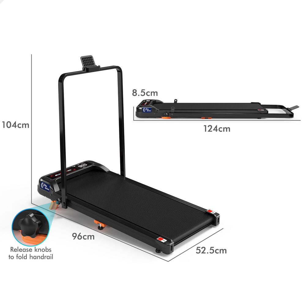 BLACK LORD Treadmill Electric Walking Pad Foldable Incline Under Desk Gym Black