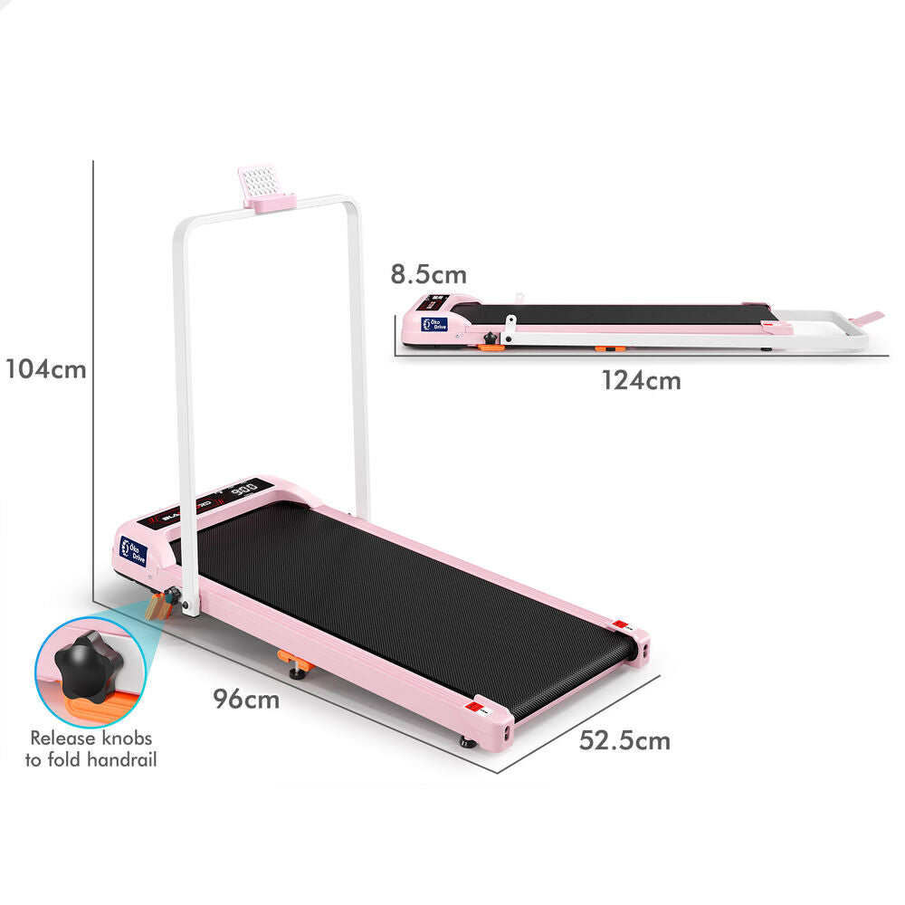 BLACK LORD Treadmill Electric Walking Pad Foldable Incline Under Desk Gym Pink