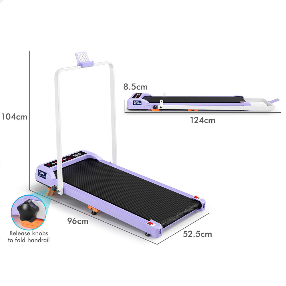 BLACK LORD Treadmill Electric Walking Pad Foldable Incline Under Desk Gym Purple