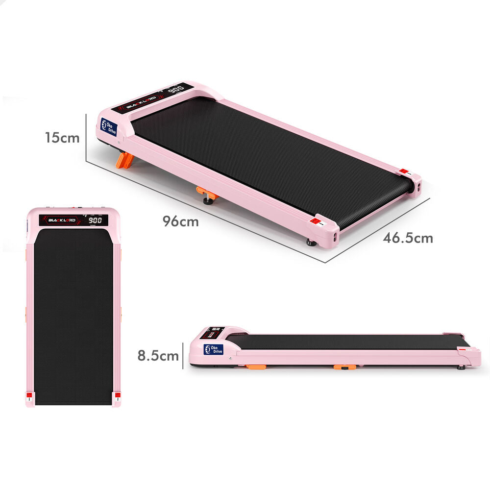 BLACK LORD Treadmill Electric Walking Pad Incline Under Desk Home Gym Pink
