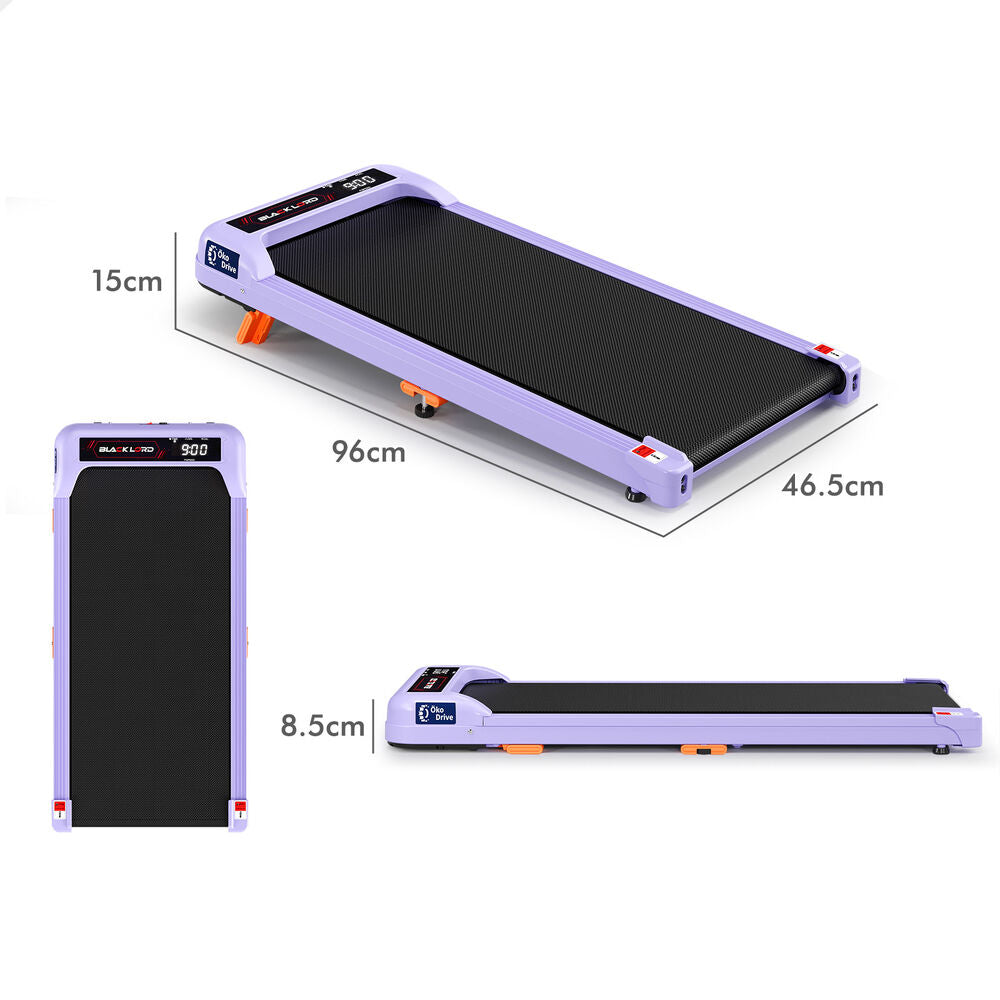 BLACK LORD Treadmill Electric Walking Pad Incline Under Desk Home Gym Purple