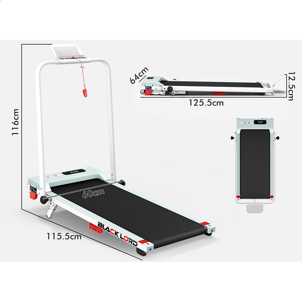 BLACK LORD Walking Pad Treadmill 14% Incline Magnetic Remote Foldable Green