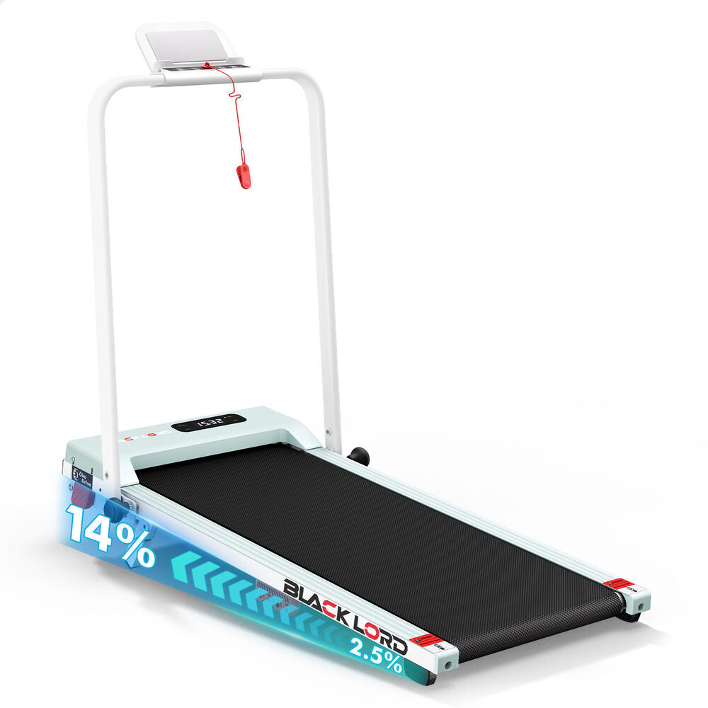 BLACK LORD Walking Pad Treadmill 14% Incline Magnetic Remote Foldable Green
