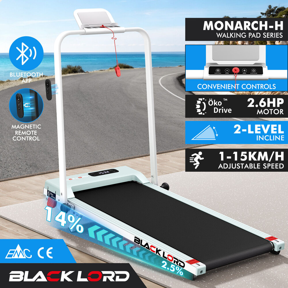BLACK LORD Walking Pad Treadmill 14% Incline Magnetic Remote Foldable Green