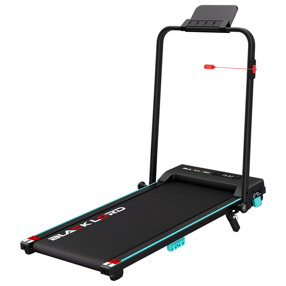 BLACK LORD Treadmill Walking Pad 14% Incline Foldable Magnetic Remote 38cm Cyan