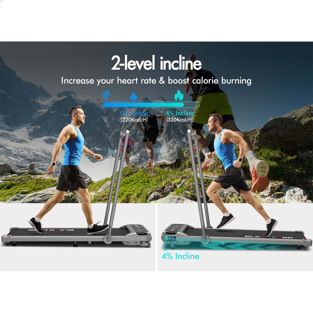 BLACK LORD Treadmill Electric Walking Pad Incline Home Gym Foldable Silver