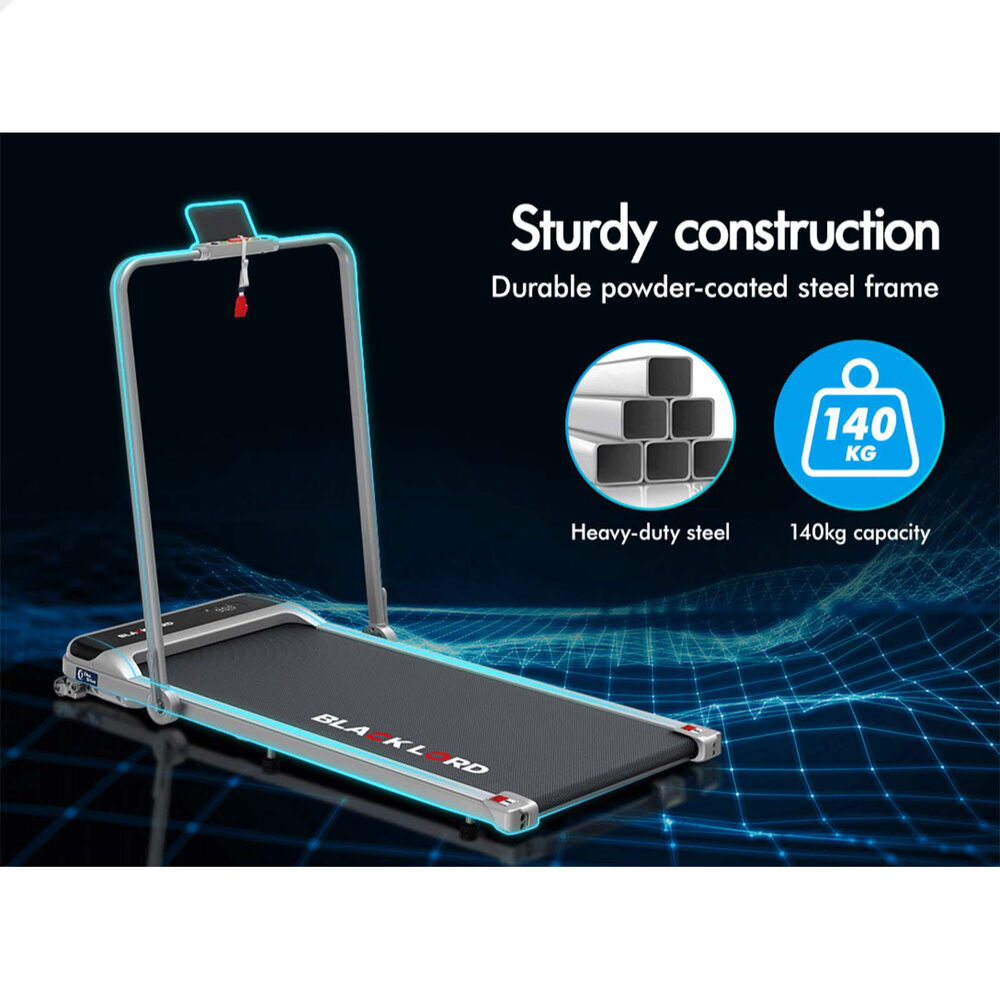 BLACK LORD Treadmill Electric Walking Pad Incline Home Gym Foldable Silver