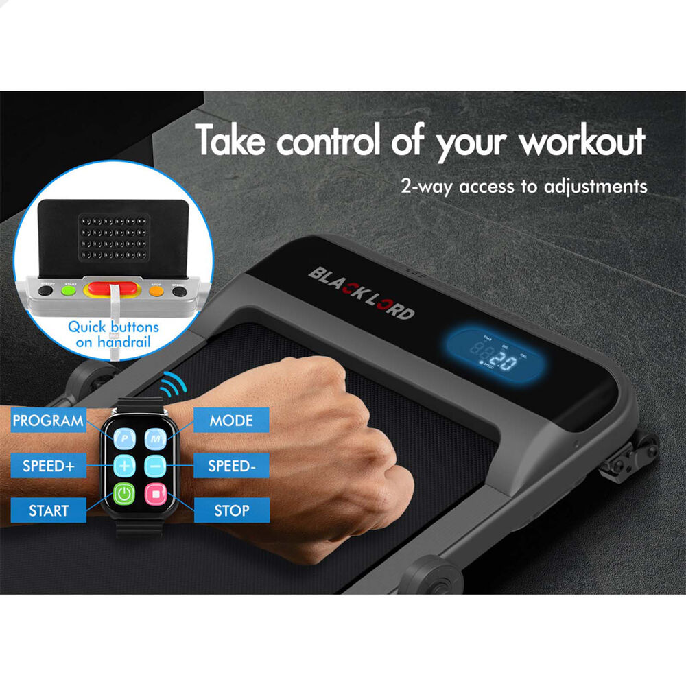 BLACK LORD Treadmill Electric Walking Pad Incline Home Gym Foldable Silver