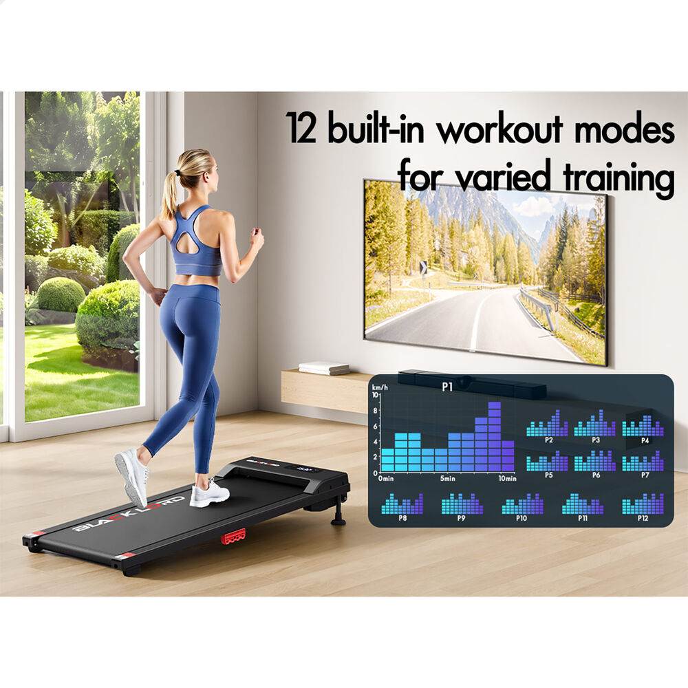 BLACK LORD Walking Pad Treadmill 12% Incline Under Desk Magnetic Remote Black