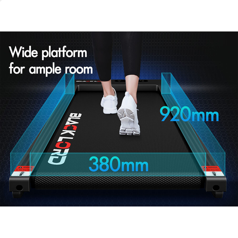 BLACK LORD Walking Pad Treadmill 12% Incline Under Desk Magnetic Remote Black