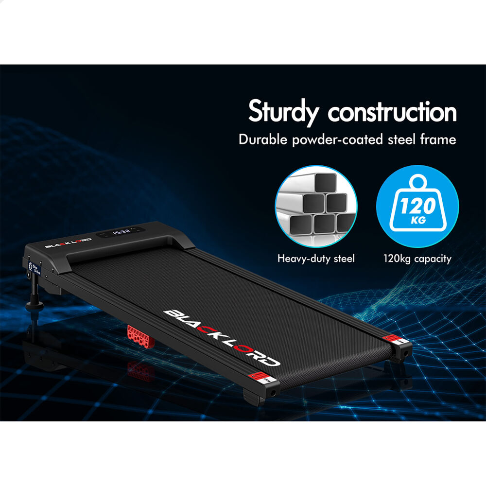 BLACK LORD Walking Pad Treadmill 12% Incline Under Desk Magnetic Remote Black
