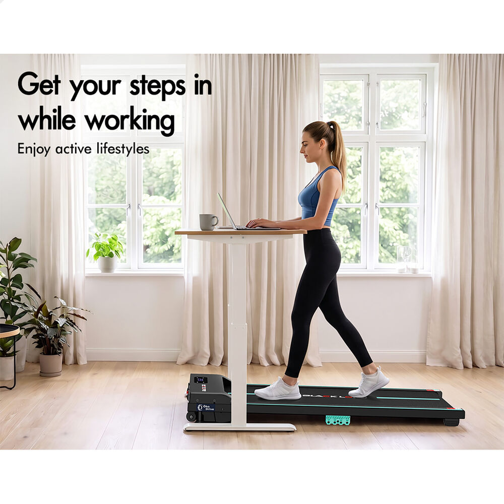 BLACK LORD Walking Pad Treadmill 12% Incline Under Desk Magnetic Remote Cyan