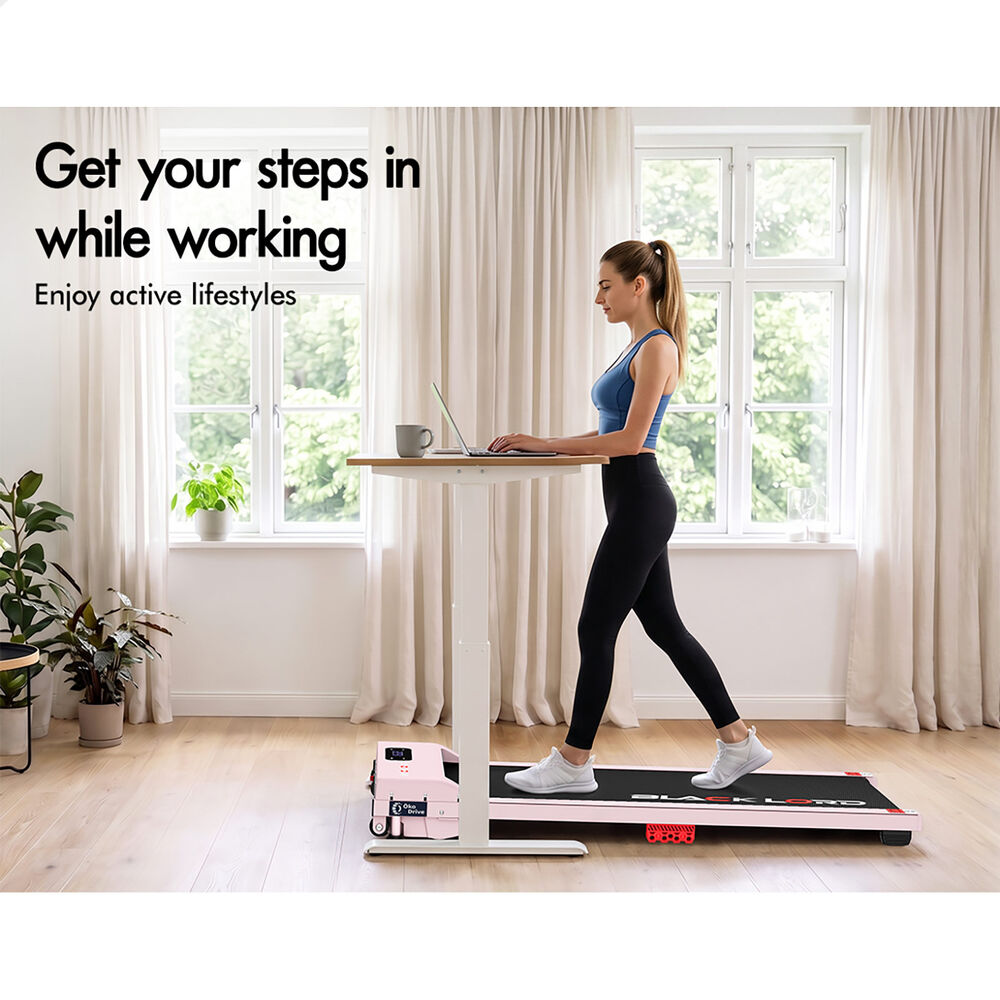 BLACK LORD Walking Pad Treadmill 12% Incline Under Desk Magnetic Remote Pink