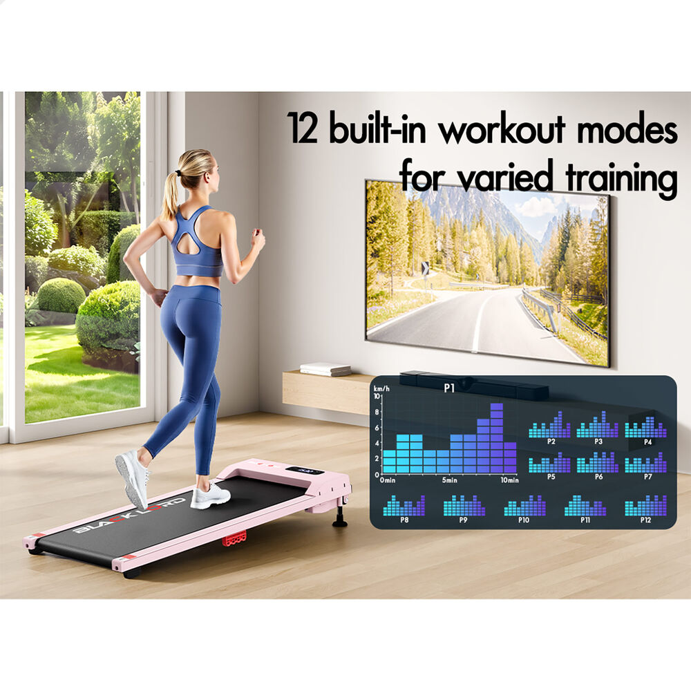 BLACK LORD Walking Pad Treadmill 12% Incline Under Desk Magnetic Remote Pink