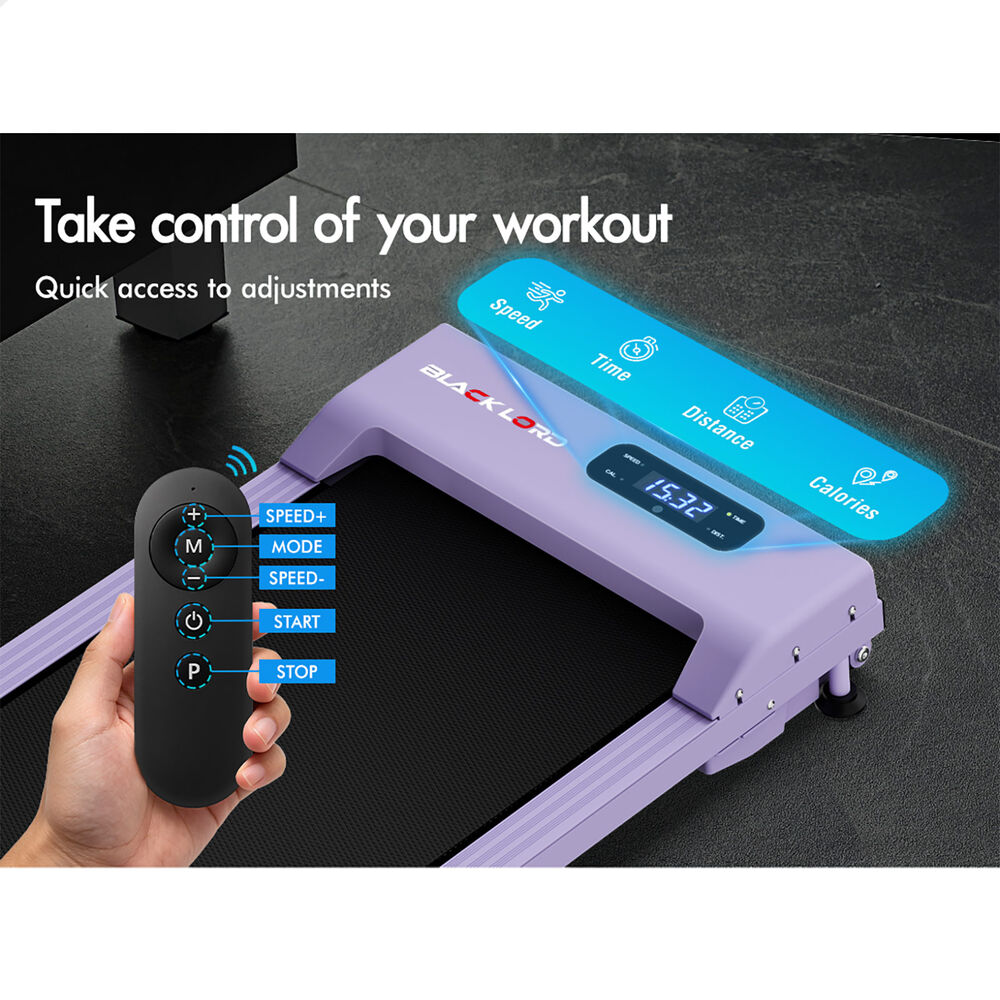BLACK LORD Walking Pad Treadmill 12% Incline Under Desk Magnetic Remote Purple