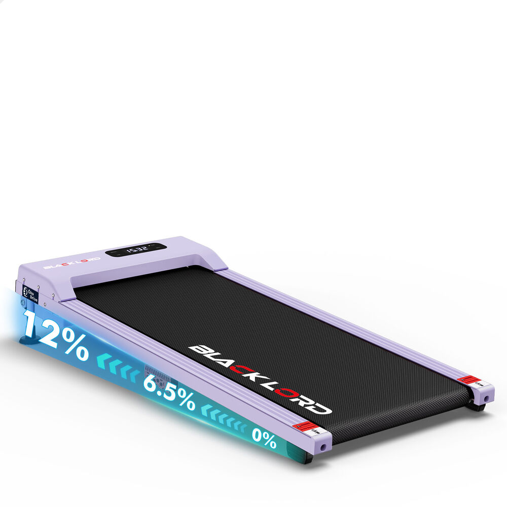 BLACK LORD Walking Pad Treadmill 12% Incline Under Desk Magnetic Remote Purple