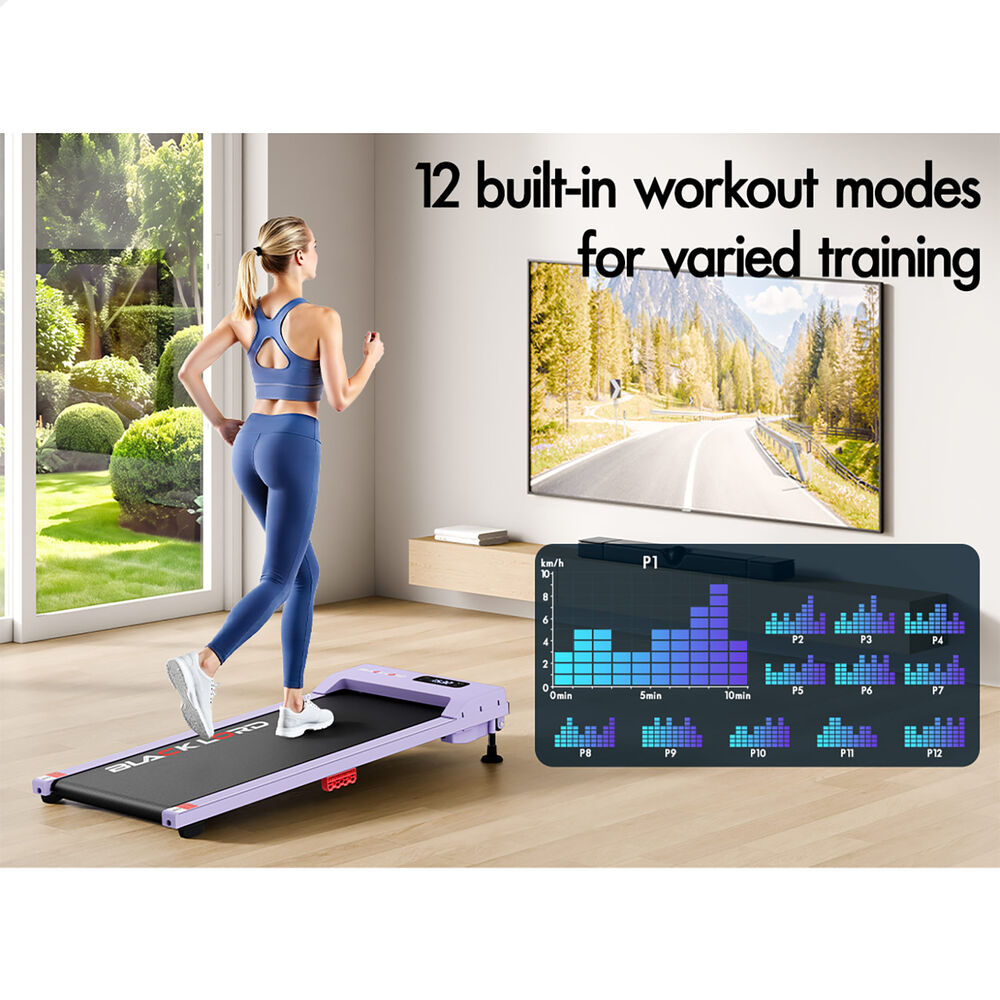 BLACK LORD Walking Pad Treadmill 12% Incline Under Desk Magnetic Remote Purple