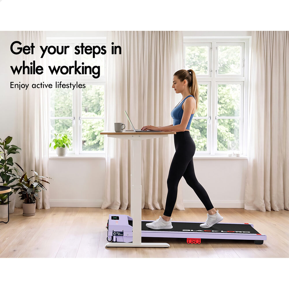BLACK LORD Walking Pad Treadmill 12% Incline Under Desk Magnetic Remote Purple