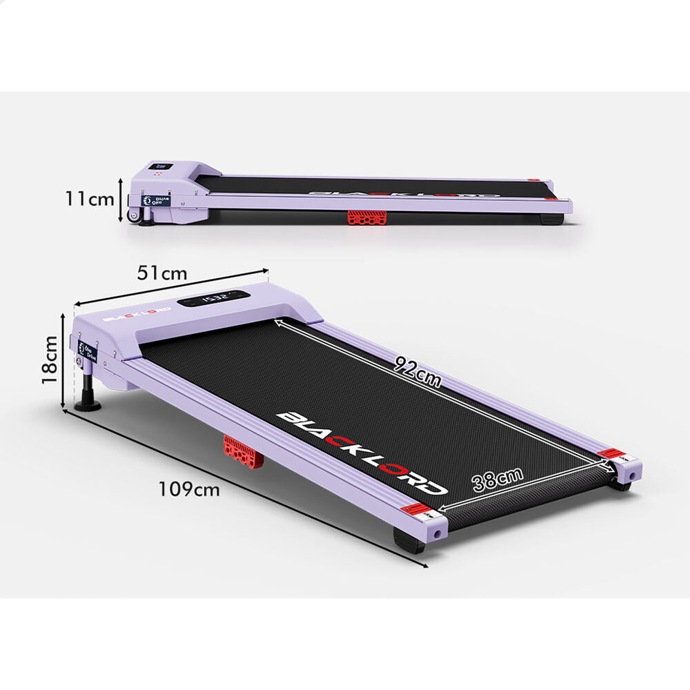 BLACK LORD Walking Pad Treadmill 12% Incline Under Desk Magnetic Remote Purple