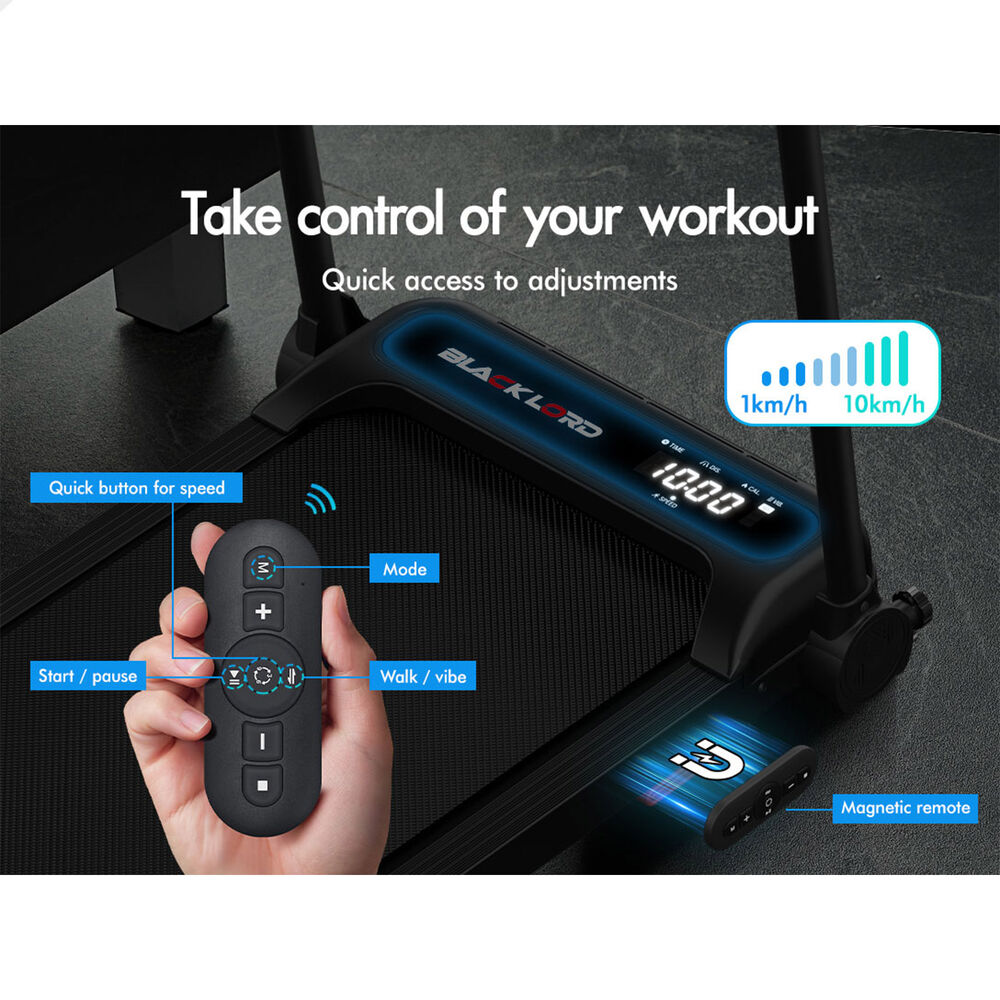 BLACK LORD Treadmill 4-in-1 Walking Vibration Pad Incline Foldable Home Gym