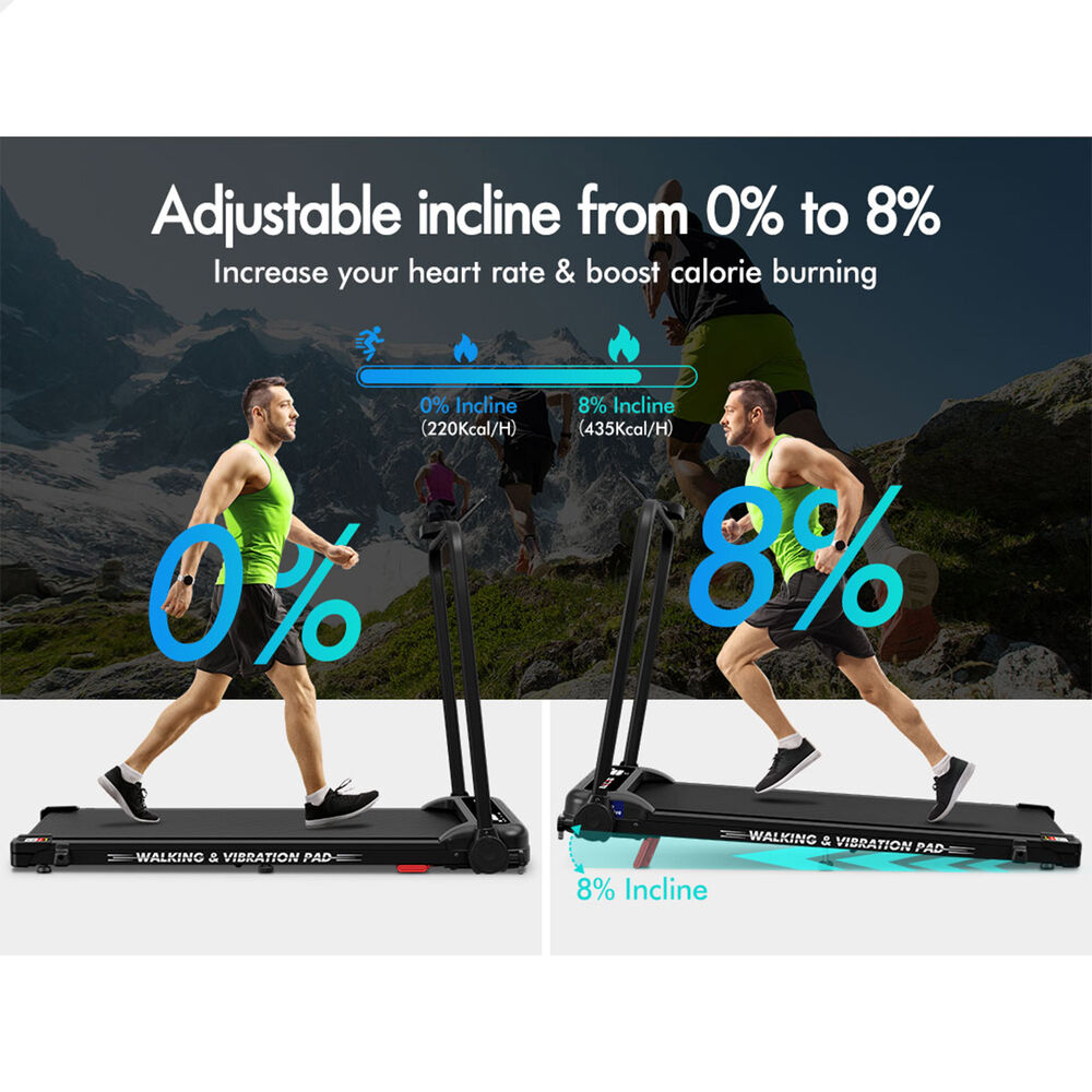 BLACK LORD Treadmill 4-in-1 Walking Vibration Pad Incline Foldable Home Gym