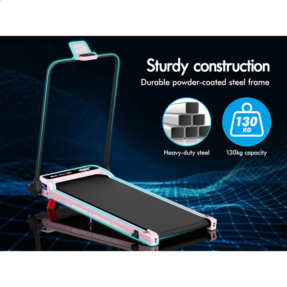 BLACK LORD Treadmill 4-in-1 Walking Vibration Pad Incline Home Gym Foldable Pink