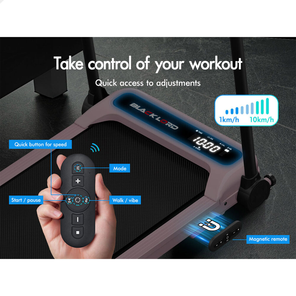 BLACK LORD Treadmill 4-in-1 Walking Vibration Pad Incline Home Gym Foldable Pink