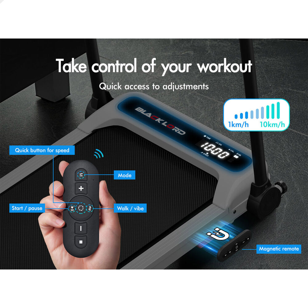 BLACK LORD Treadmill 4-in-1 Walking Vibration Pad Incline Foldable Home Gym