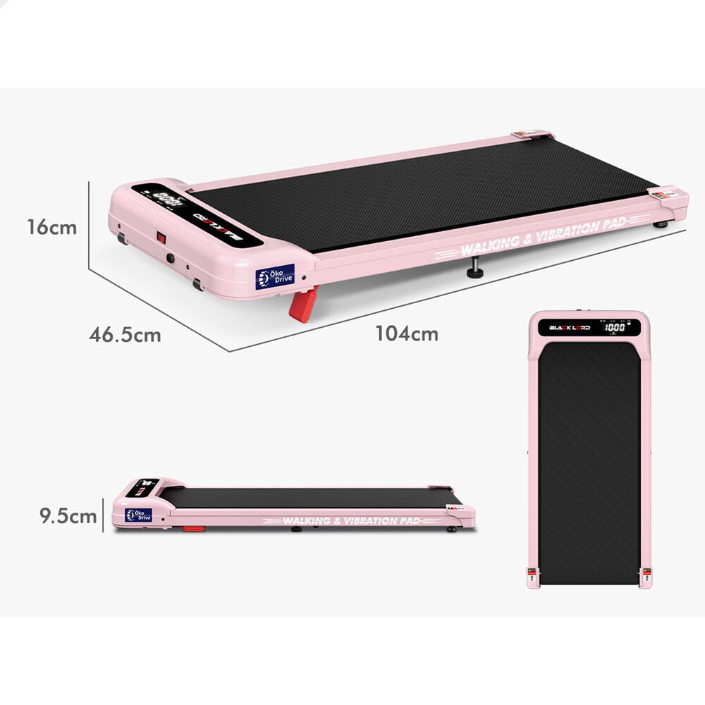 BLACK LORD Treadmill 4-in-1 Walking Vibration Pad Incline Magnetic Remote Pink