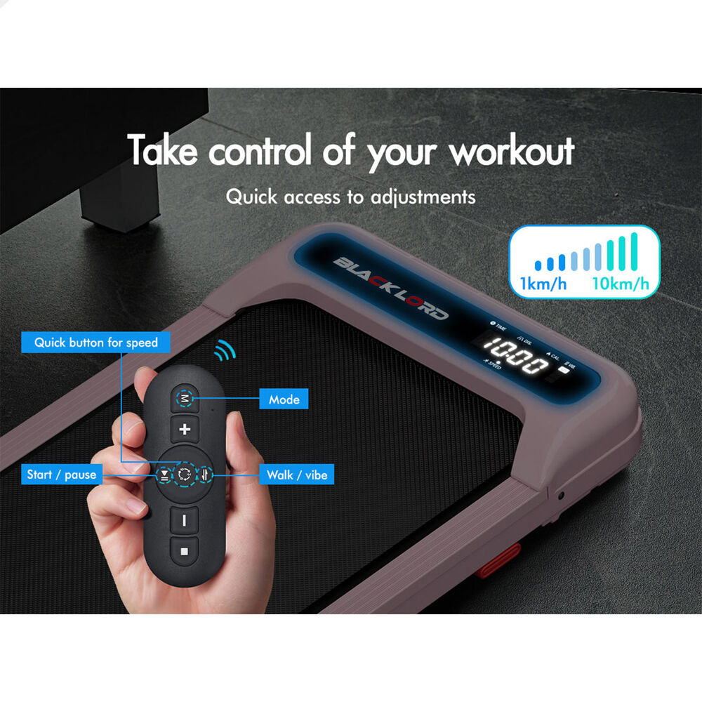 BLACK LORD Treadmill 4-in-1 Walking Vibration Pad Incline Magnetic Remote Pink