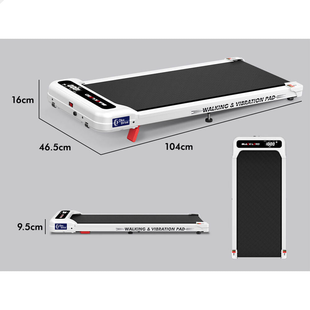 BLACK LORD Treadmill 4-in-1 Walking Vibration Pad Incline Magnetic Remote White