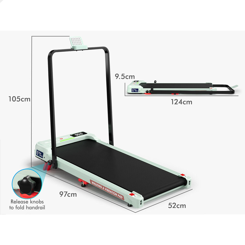 BLACK LORD Treadmill Walking Vibration Pad Electric LED Light Incline Foldable