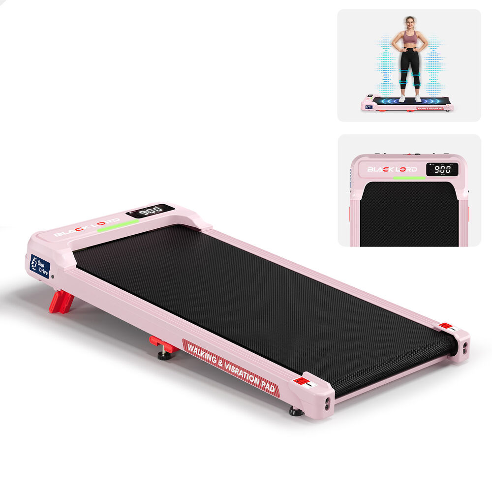BLACK LORD Treadmill Vibration Walking Pad Electric LED Light Incline Pink